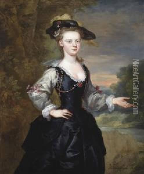 Portrait Of A Lady Oil Painting - John Vanderbank