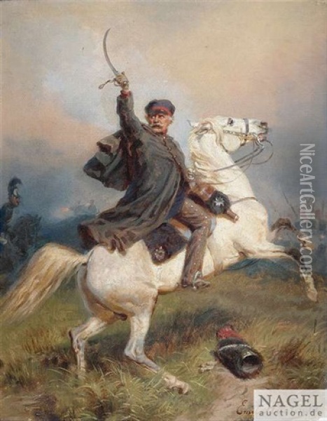 Generalfeldmarschall Blucher Zu Pferd Oil Painting - Emil Hunten