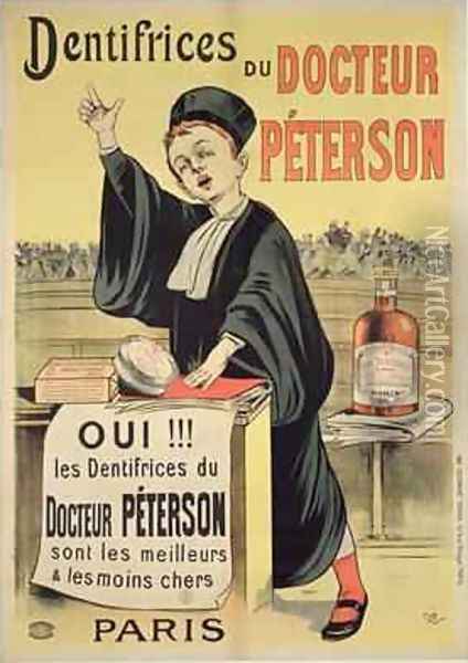 Poster advertising Dr Petersons toothpastes Oil Painting - Eugene Oge