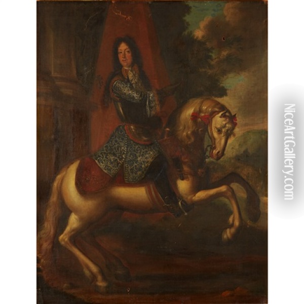 Equestrian Portrait Oil Painting - Jan Wyck