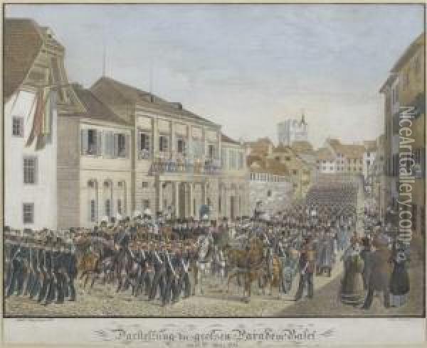 Darstellung Der Grossen Parade In Basel Oil Painting - Jakob Senn