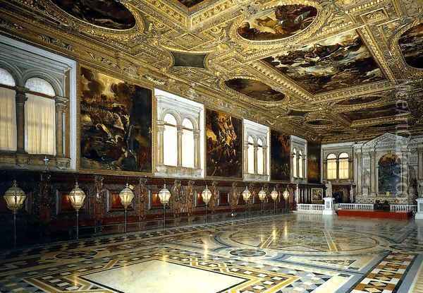 View of the Sala Superiore 2 Oil Painting - Jacopo Tintoretto (Robusti)