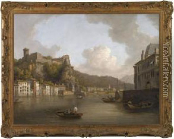 A View Of The Chateau De Pierre-encise On The Rhone, Lyon Oil Painting - William Marlow