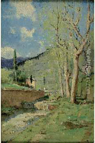 Paysage D'italie, Rapallo Oil Painting - Marie Joseph Leon Clavel Iwill