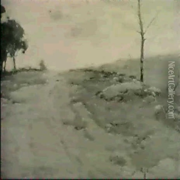 Up Hill On Essex Road Oil Painting - Chauncey Foster Ryder