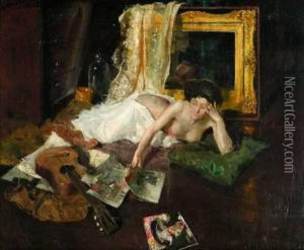 In The Atelier Oil Painting - Charles Webster Hawthorne