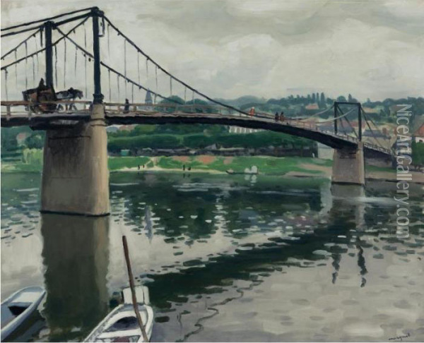 Le Pont De Triel Oil Painting - Albert Marquet