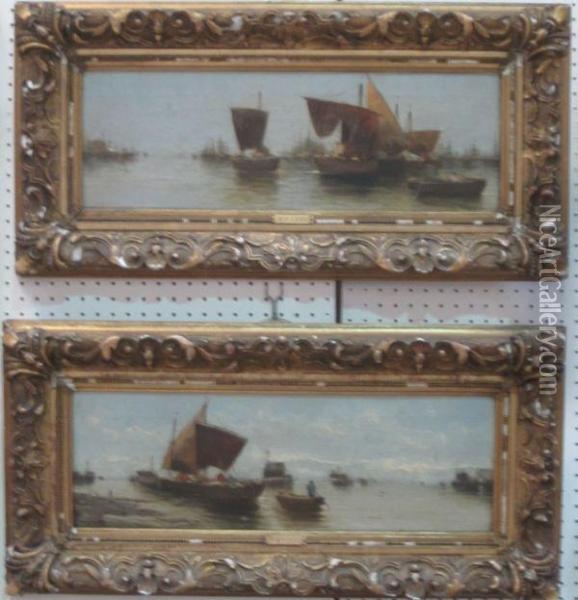 Fishing Boats Around The Coast Oil Painting - H. Fabre