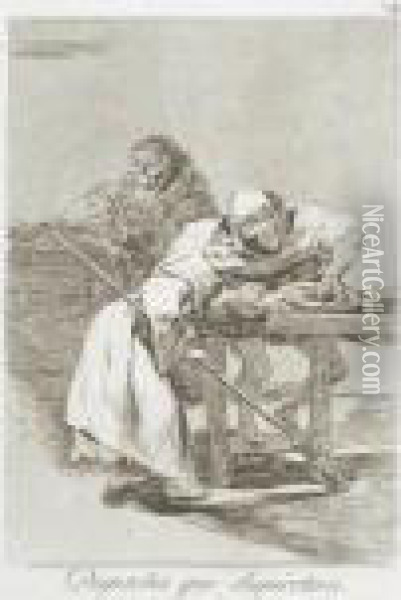 Despacha, Que Despiertan Oil Painting - Francisco De Goya y Lucientes