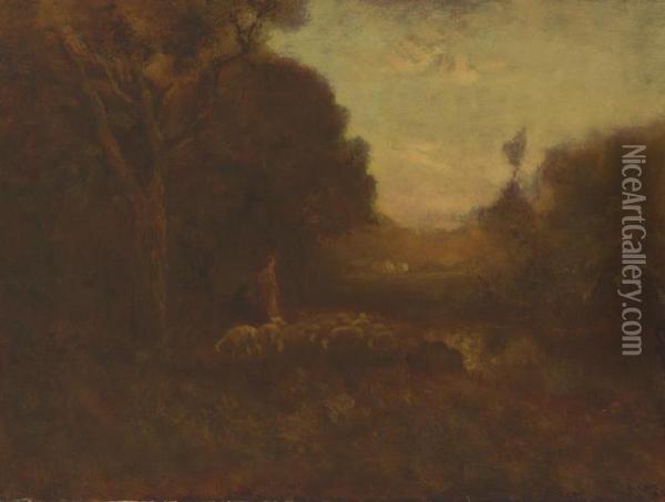 Evening Oil Painting - William Keith