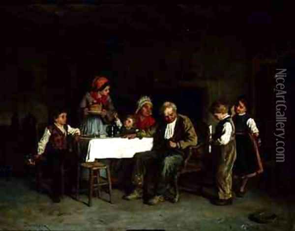 A Surprise Party Oil Painting - Theophile-Emmanuel Duverger