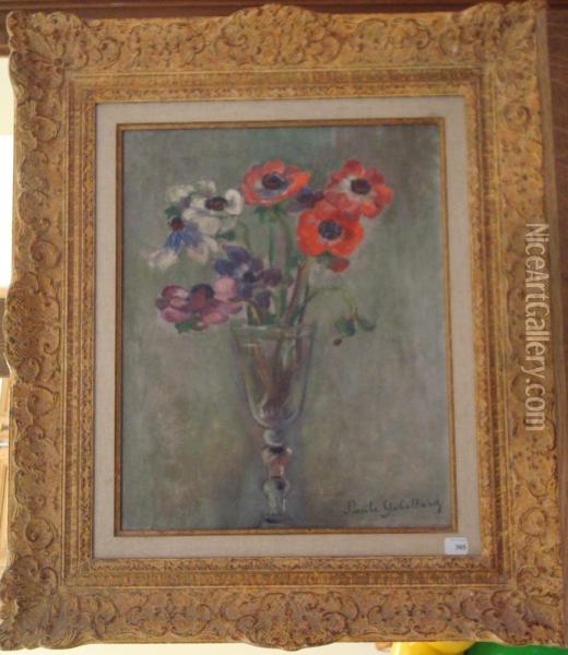 Bouquet D'anemones Oil Painting - Paule Gobillard