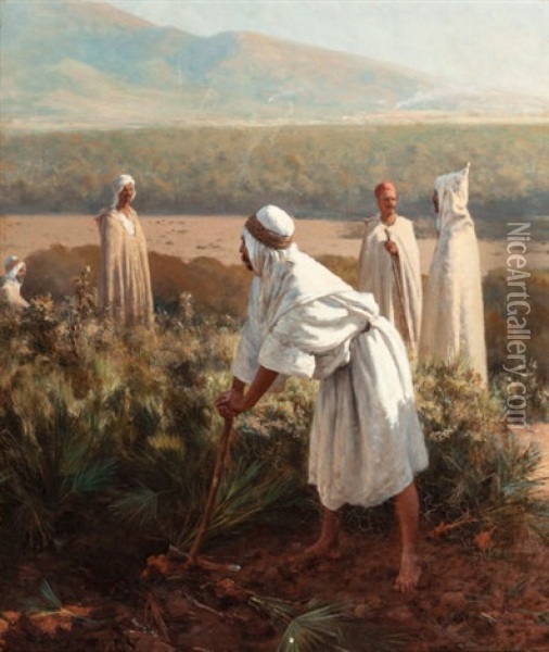In The Desert Oil Painting - Paul Jean Baptiste Lazerges