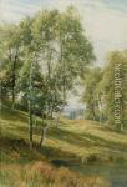 A View Of Bindon, Near Axbridge Devon Oil Painting - Harry Sutton Palmer