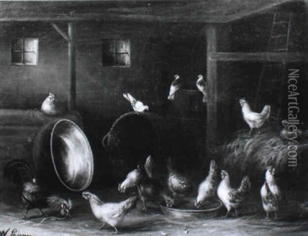 Geflugel Im Stall Oil Painting - Wilhelm Albertus Lammers