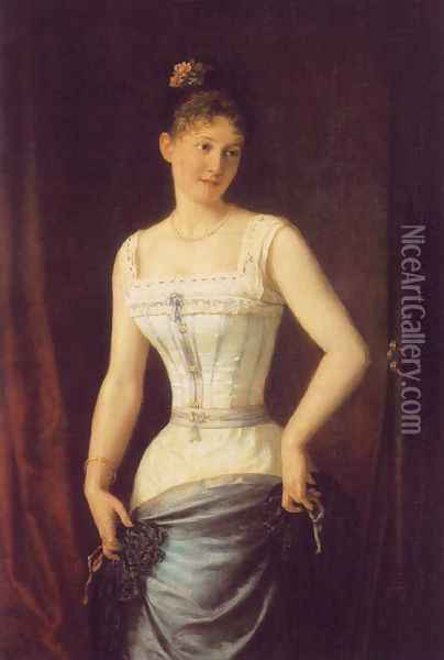 Woman with Silk Corset 1891 Oil Painting - Mor Than