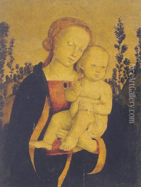 The Madonna And Child Oil Painting -  Antonio Massari da Viterbo