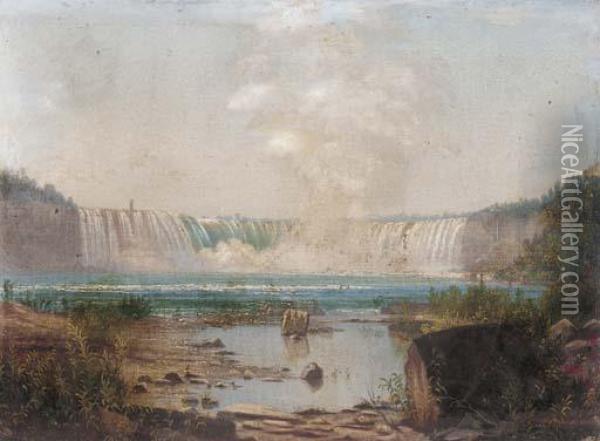 Niagara Falls Oil Painting - Godfrey N. Frankestein