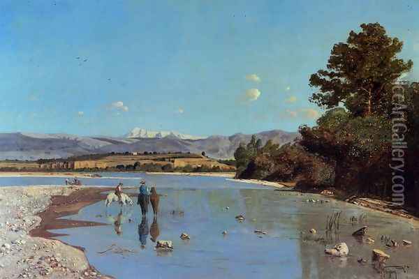 The Banks of the Durance at Puivert II Oil Painting - Paul-Camille Guigou