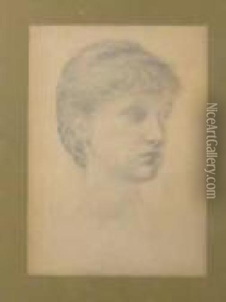 Portrait Of Miss Madeline Wyndham Oil Painting - Sir Edward Coley Burne-Jones