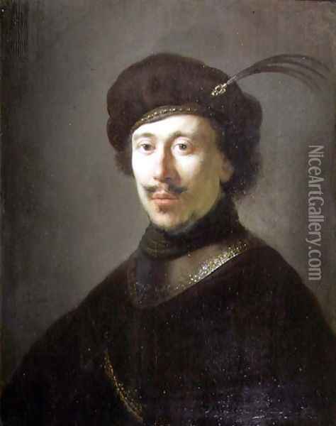 Young Man in a Gorget and Plumed Cap Oil Painting - Isaac de Jouderville