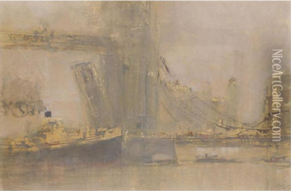 Tower Bridge Oil Painting - William Walcot