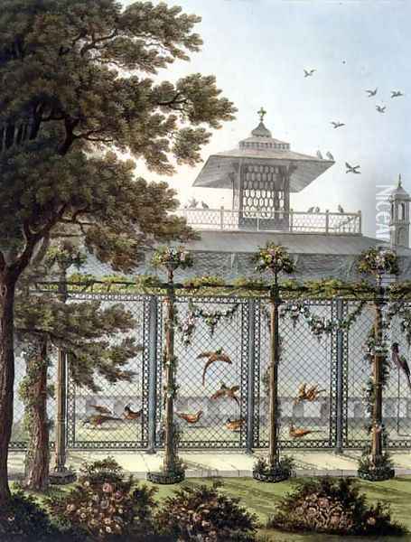 The Pheasantry, engraved by Joseph Constantine Stadler fl.1780-1812 from Designs for the Pavilion at Brighton, pub. 1808 Oil Painting - Humphry Repton
