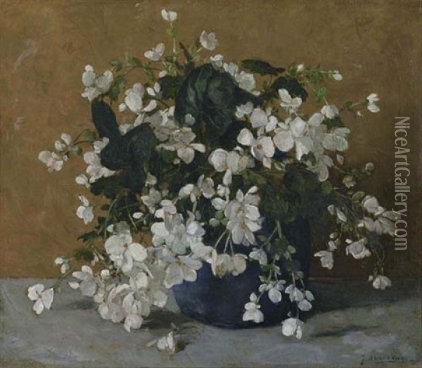 Stilleben Mit Blumen In Einem Krug Oil Painting - Johannes Evert Hendrik Akkeringa