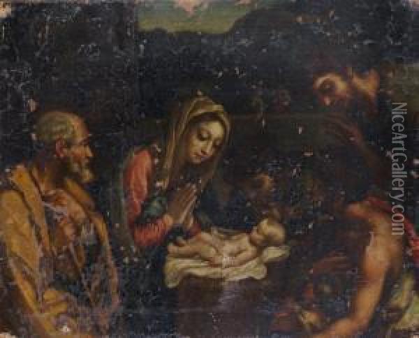 Adoration Des Bergers Oil Painting - Jacques De Stella