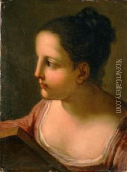 Giovane Donna A Mezzo Busto Con Libro(sibilla?) Oil Painting - Benedetto Luti