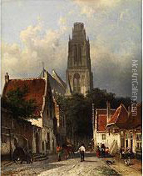 Die Kirche Zu Zaltbommel, Von Der Nordseite Gesehen Oil Painting - Cornelis Springer
