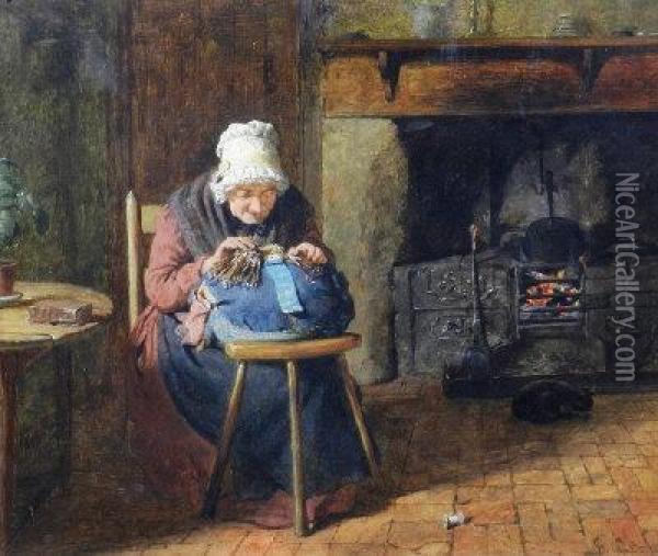 The Old Lace Maker Oil Painting - George Smith
