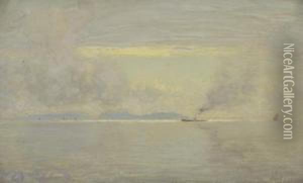 Dawn On The Clyde Oil Painting - David Murray
