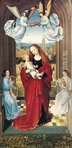 Virgin and Child with Angels Oil Painting - Flemish Unknown Masters