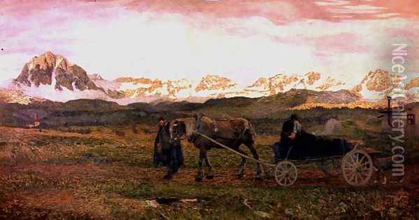 Returning Home, 1895 Oil Painting - Giovanni Segantini