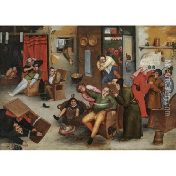 Extraction Of The Stone Of Folly Oil Painting - Marten van Cleve the Elder