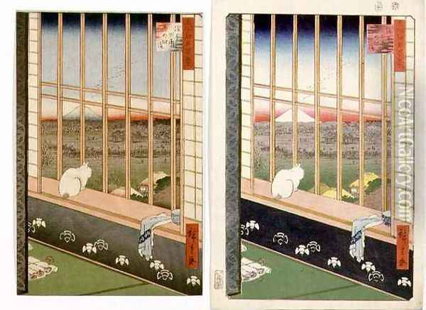 Asakusa Rice Fields during the Festival of the Cock from the series 100 Views of Edo 2 Oil Painting - Utagawa or Ando Hiroshige