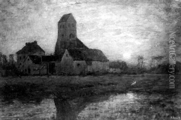 The Old Church At Arbonne Oil Painting - Henry Golden Dearth