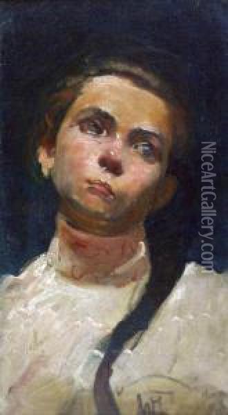 Portret Dziewczyny Oil Painting - Wlodzimierz Tetmajer