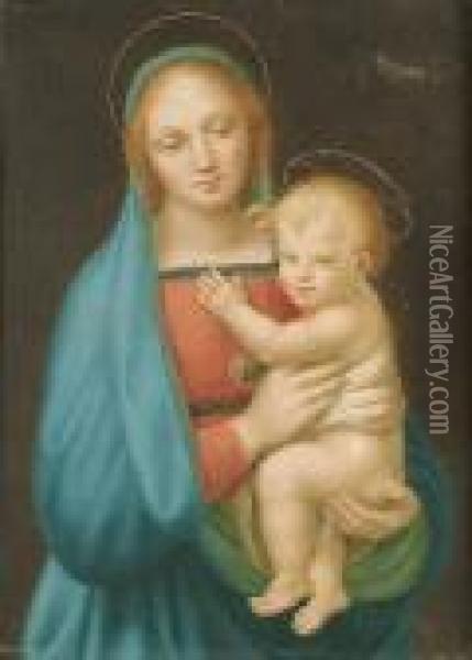 Madonna And Child Oil Painting - Raphael (Raffaello Sanzio of Urbino)