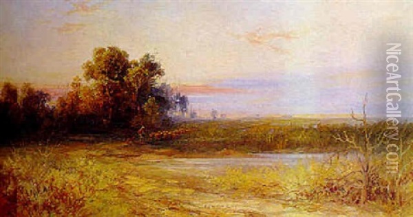 Bush Sunset Oil Painting - Gladstone Eyre