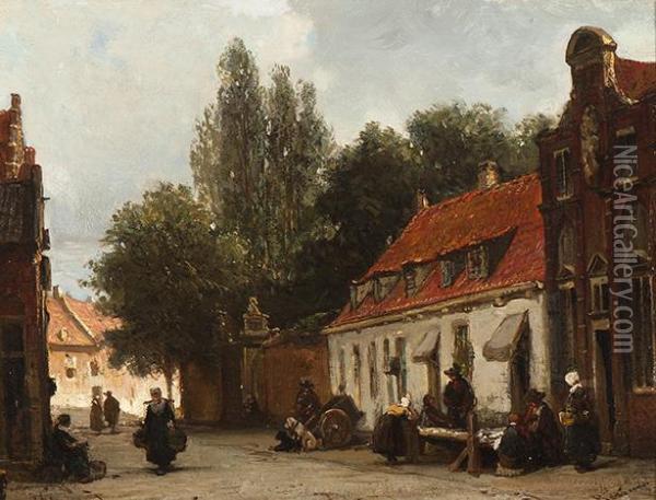 Street Scene Oil Painting - Johannes Bosboom