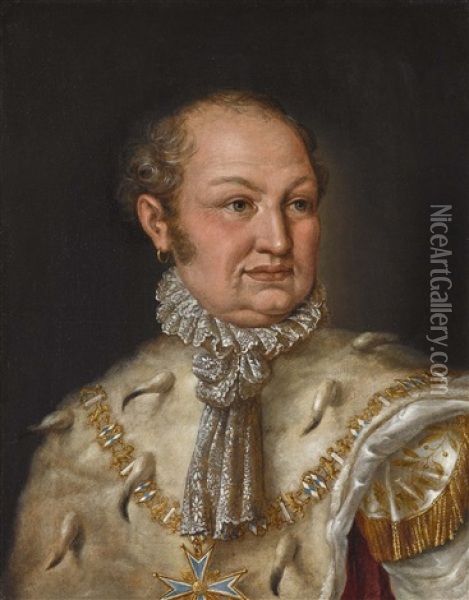 Konig Maximilian I. Joseph Von Bayern Im Kronungsornat Oil Painting - Moritz Kellerhoven
