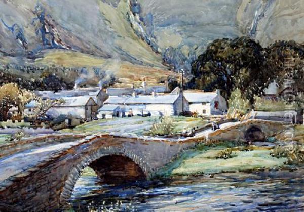 Grange In Borrowdale Oil Painting - Alfred Heaton Cooper