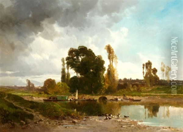 Au Bord De Riviere Oil Painting - Louis Edouard Paul Fournier