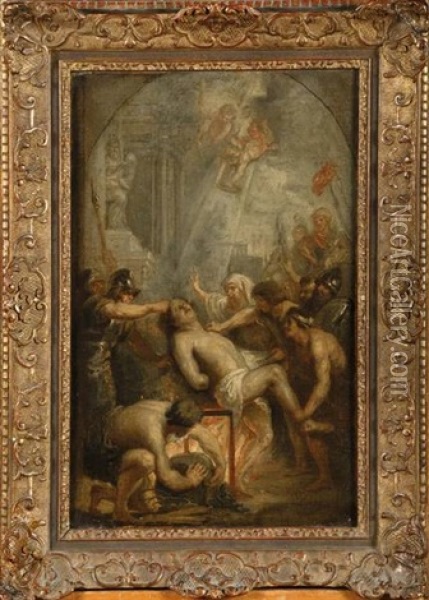 Martyre De Saint Laurent Oil Painting - Theodor Van Thulden