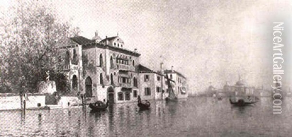 Views Of Orsimi Palace, Venice Oil Painting - George Fairman