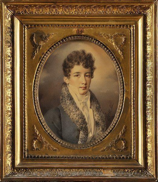 Portrait De Louis-francois- Auguste De Rohan-chabot (1788 -1833) Oil Painting - Henri Joseph Hesse