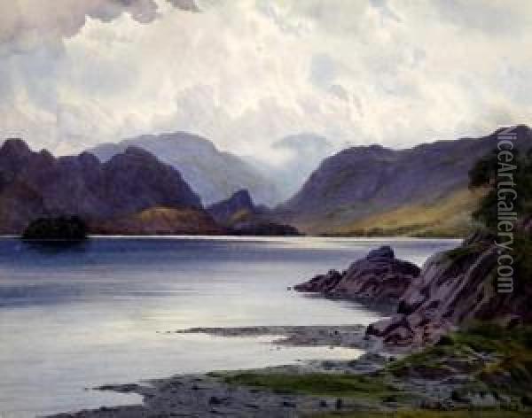 Derwentwater From Brandel How Bay Oil Painting - Edward Horace Thompson