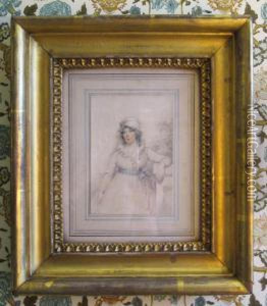 Portrait Of Mrs Fordyce Of Ayton Oil Painting - William Ii Wood